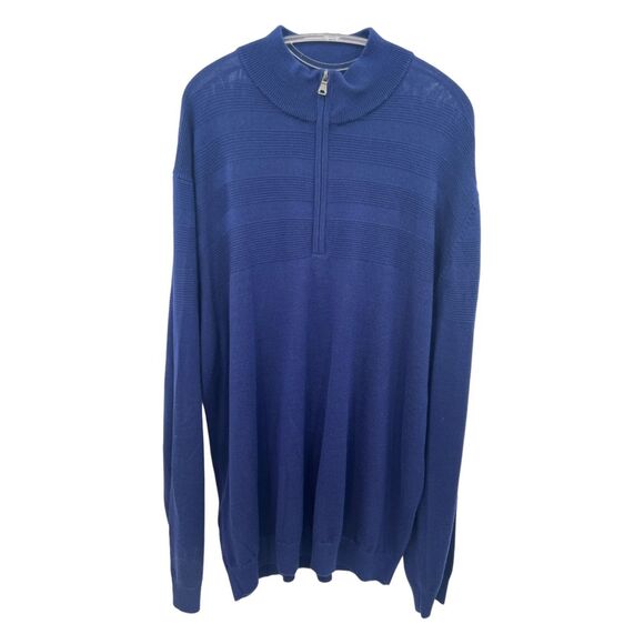 Cutterbuck sweater zip up navy blue size size XLT /TGL  wool - Picture 1 of 6